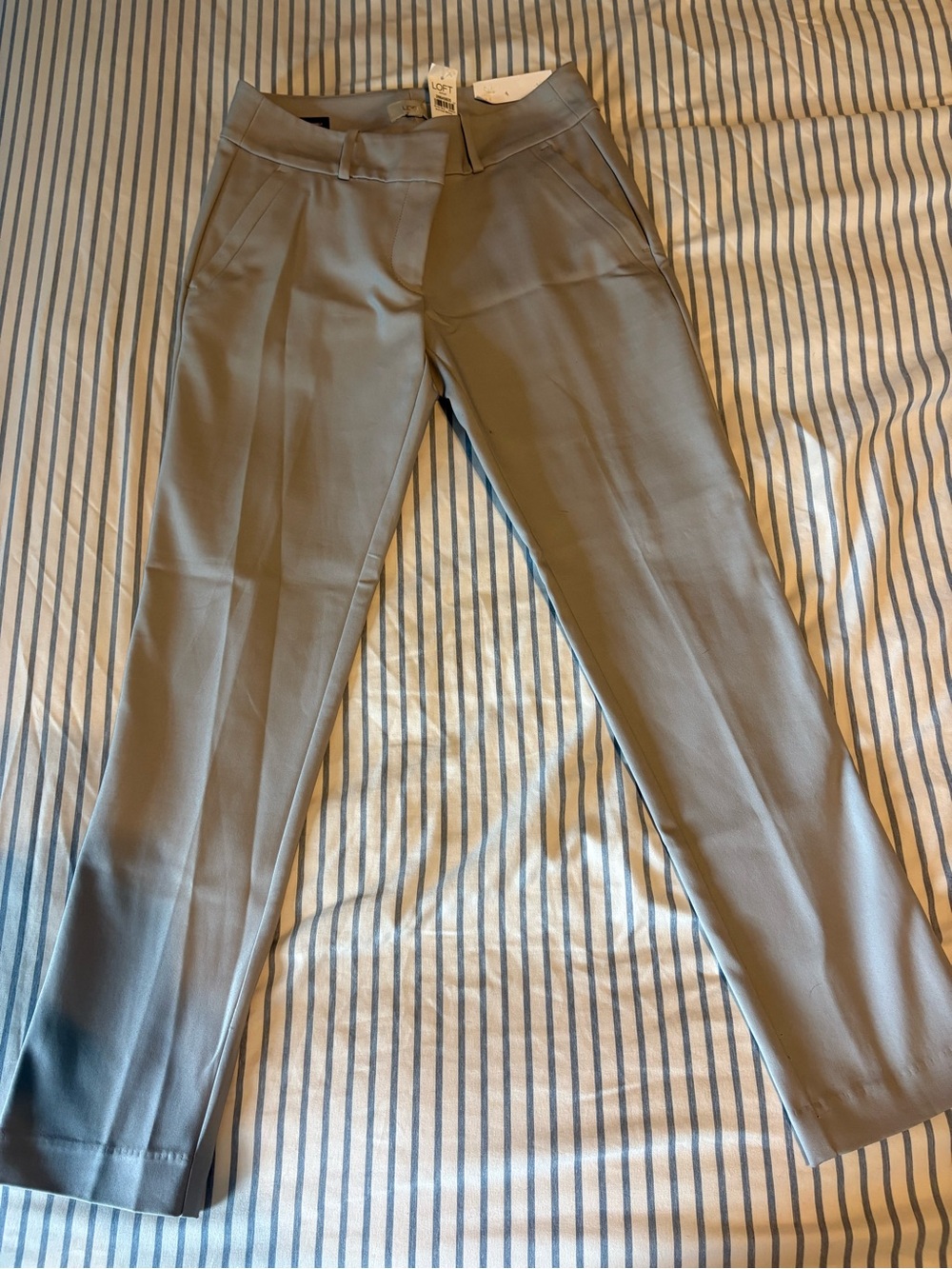 LOFT Women's Dress Pants Trio - Red, Gray Plaid, Light Gray - Picture 2 of 7